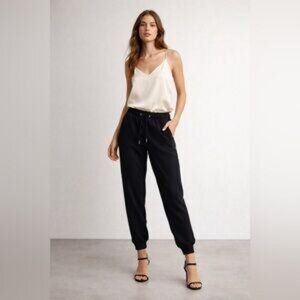 Wilfred Buffon Japanese Crepe Jogger Pants Dressy Black Size L Like New